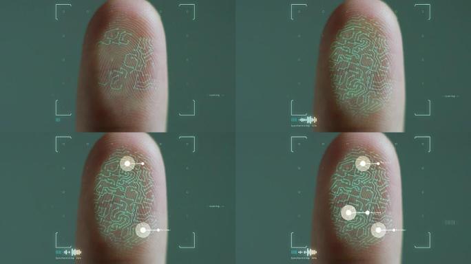 生物指纹扫描仪的未来数字处理。