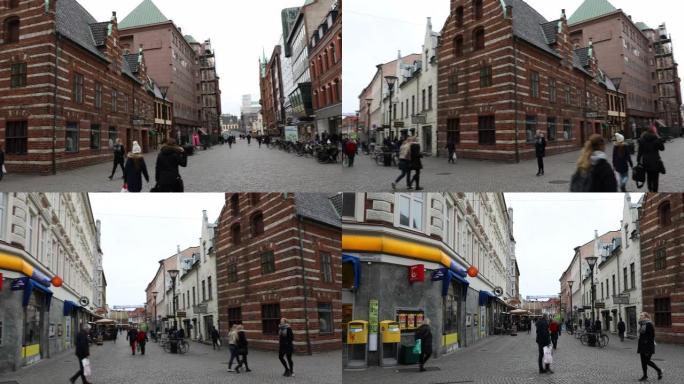 瑞典马尔默市中心小广场利拉·托格的平移照片