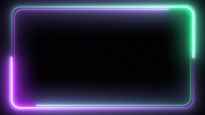 霓虹灯发光紫外线线抽象无缝图案，现代荧光灯，霓虹灯盒，发光二极管屏幕投影技术图案，环4k背景，蓝紫色