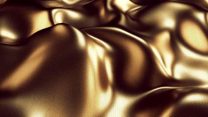 金色织物创造了波浪运动美丽的背景