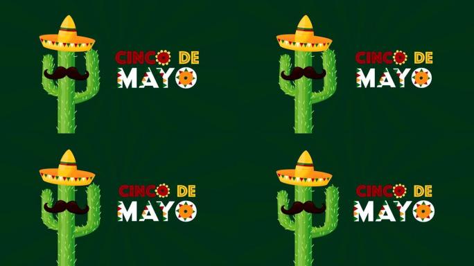 5月5日用仙人掌帽子庆祝墨西哥