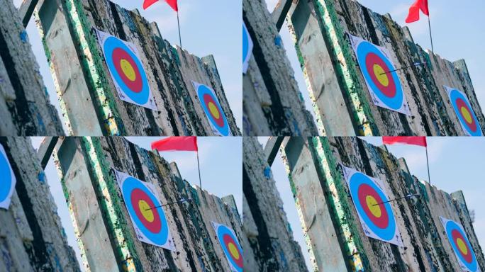 箭头到达目标的中心。