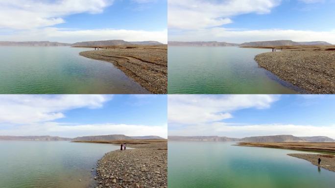 龙羊峡 水库 水 沙滩 湖 蓝天 水波