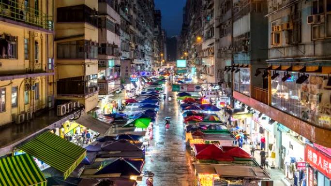 香港九龙旺角繁忙的街道