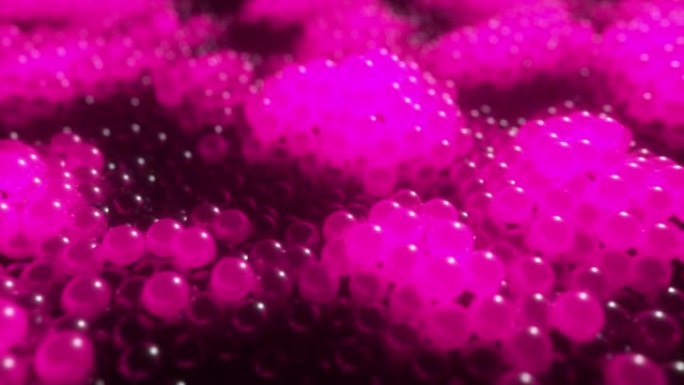 带有抽象运动的紫色动态发光球。无缝循环3d渲染