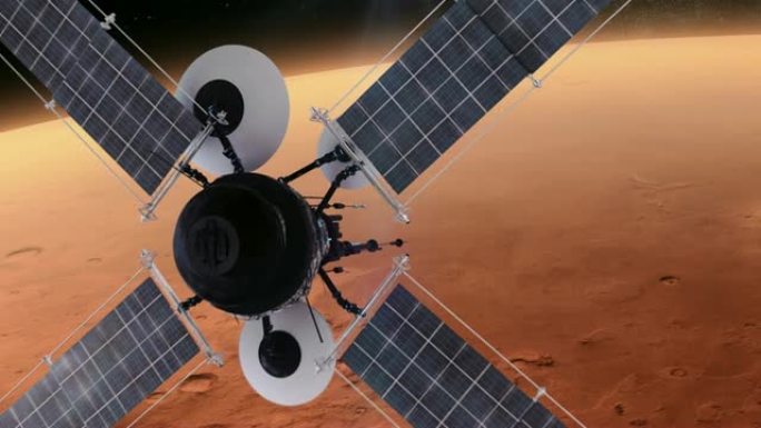空间研究。火星附近轨道运行的卫星