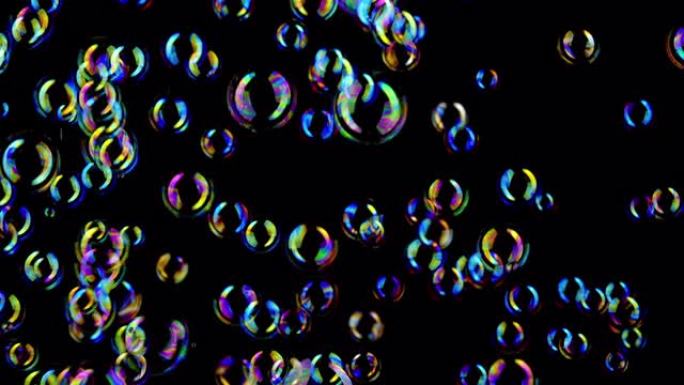 肥皂泡背景。吹泡泡气泡彩色气泡