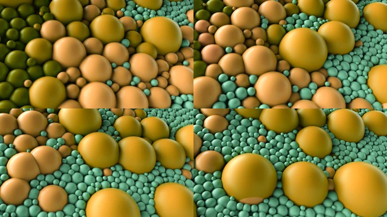 4K抽象球体,分子,细胞。