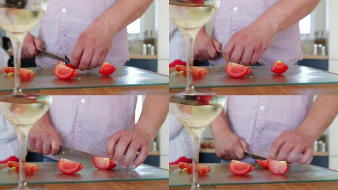 切碎西红柿切碎西红柿做饭炒菜