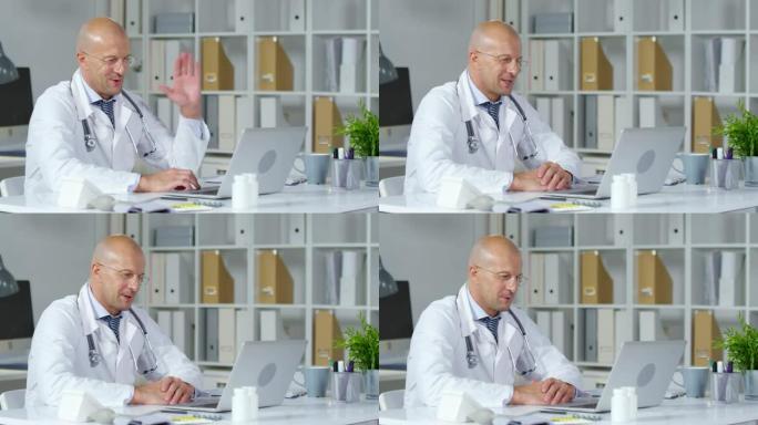 男医师视频呼叫病人