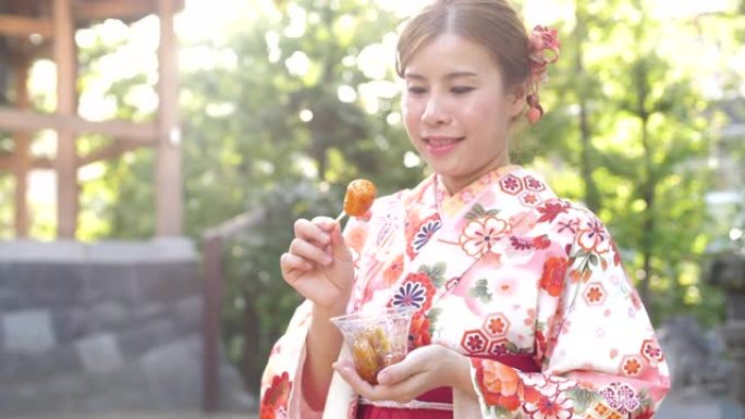 日本传统食品日本小吃和服日本女人