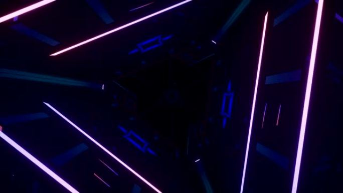 紫色neons制成的三角隧道