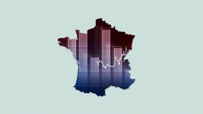 4k法国地图和金融经济背景