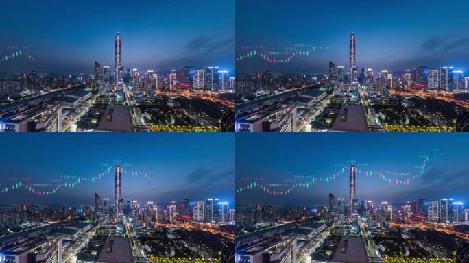 深圳城市风光与股票交易概念