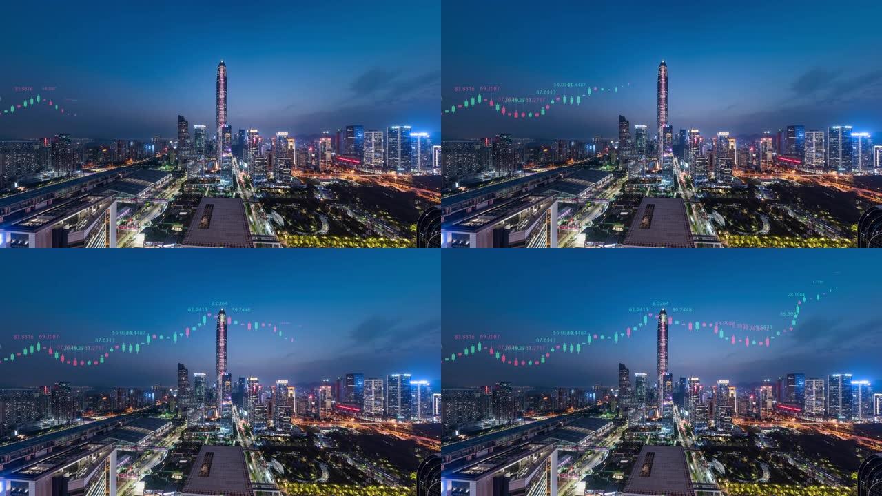 深圳城市风光与股票交易概念