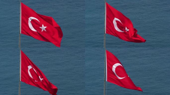 土耳其波浪旗。旗帜国旗党政国徽