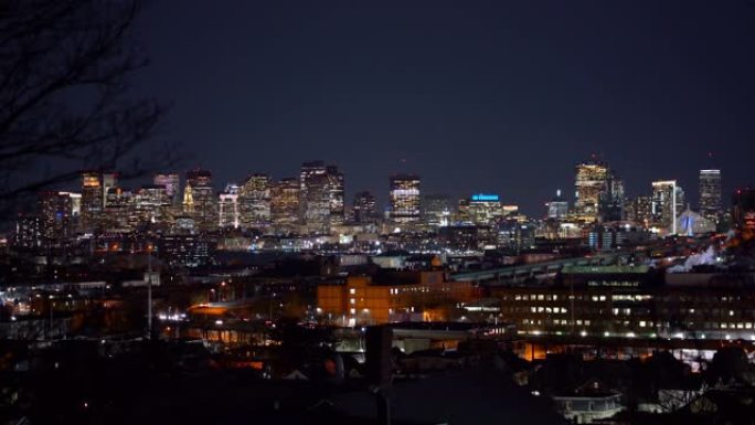 美国波士顿夜晚的4k镜头场景