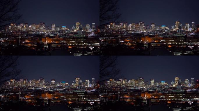 美国波士顿夜晚的4k镜头场景