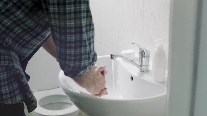 男人用肥皂洗手新冠病毒感冒中招甲流感