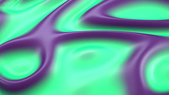 紫色和绿色移动液体抽象现代背景