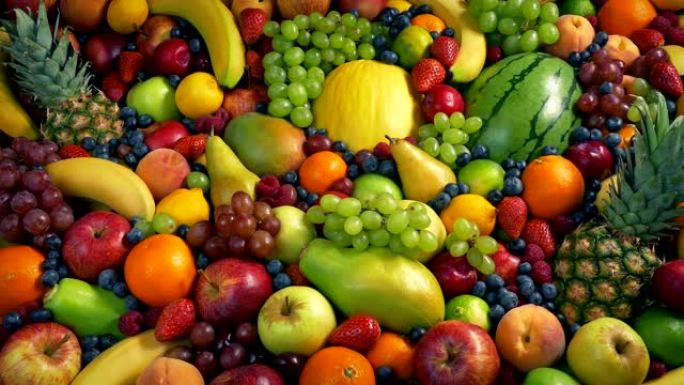 世界水果移动镜头农作物农产品果蔬沙拉