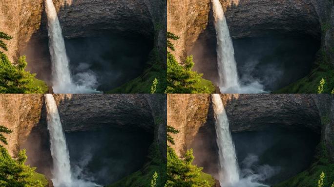 加拿大不列颠哥伦比亚省威尔斯格雷省立公园的Helmcken瀑布瀑布
