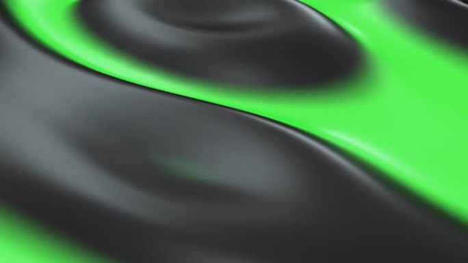 绿色和黑色移动液体抽象现代背景