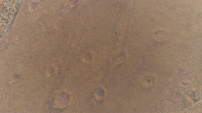 纳米比亚纳米布沙漠著名仙女圈的4k圆形放大鸟瞰图