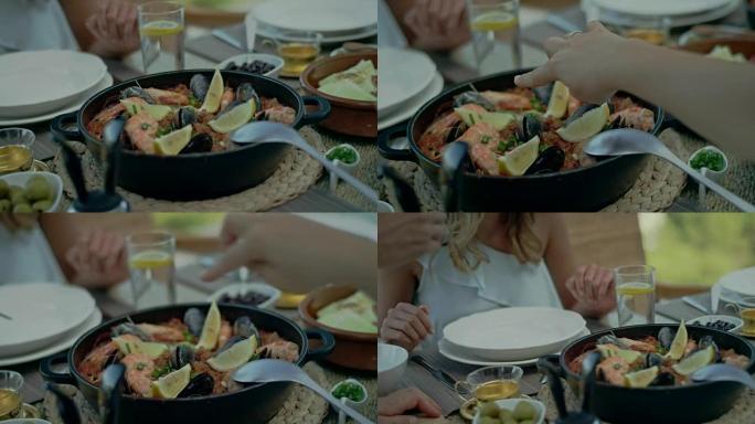 西班牙海鲜海鲜饭外国户外用餐家庭聚餐