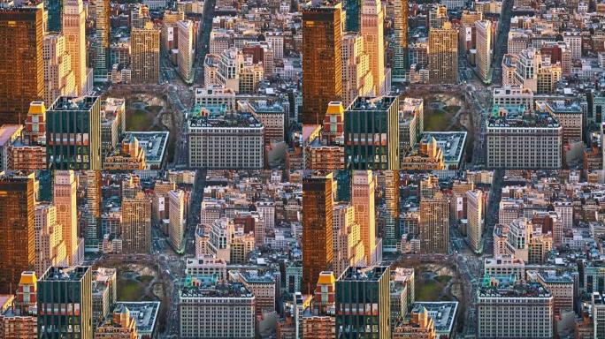 纽约街。熨斗大楼。鸟瞰图