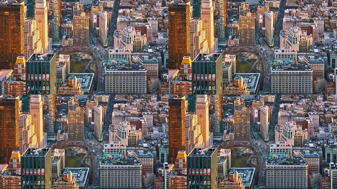 纽约街。熨斗大楼。鸟瞰图