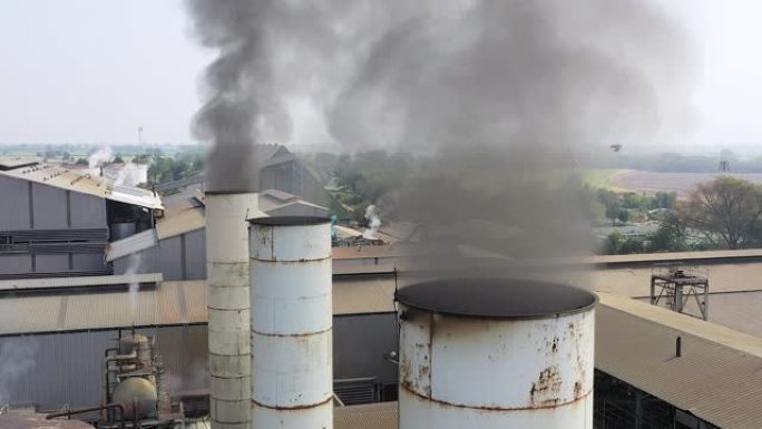 制糖厂的烟雾工业污染工业烟囱