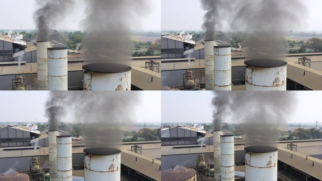 制糖厂的烟雾工业污染工业烟囱