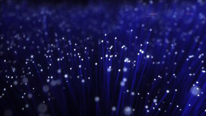 数以百万计的光纤电缆承载信号。出现的光的影响。3d渲染