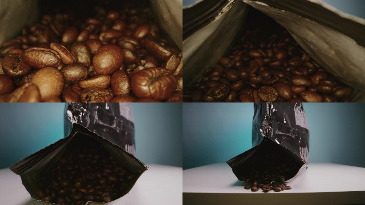 咖啡豆放在一包中