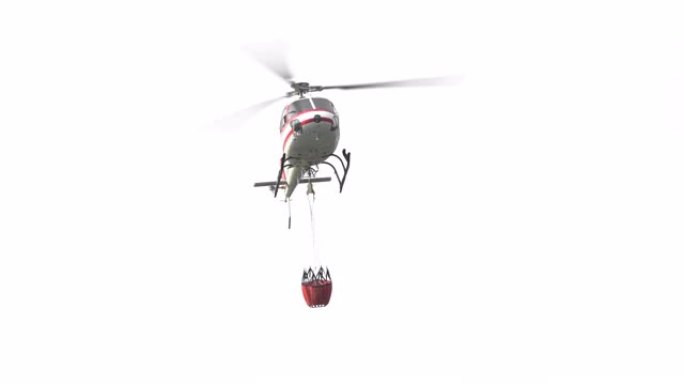 白色背景水箱消防直升机