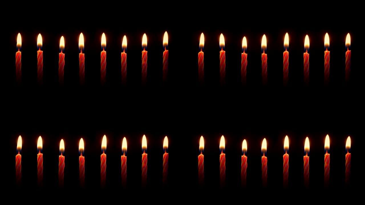 黑暗特写中的生日蜡烛