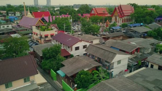 亚洲村，鸟瞰图东南亚景观景点寺院寺庙