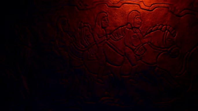 马背上的信使中世纪的墙壁艺术