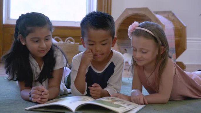 幼儿园儿童一起阅读的族群