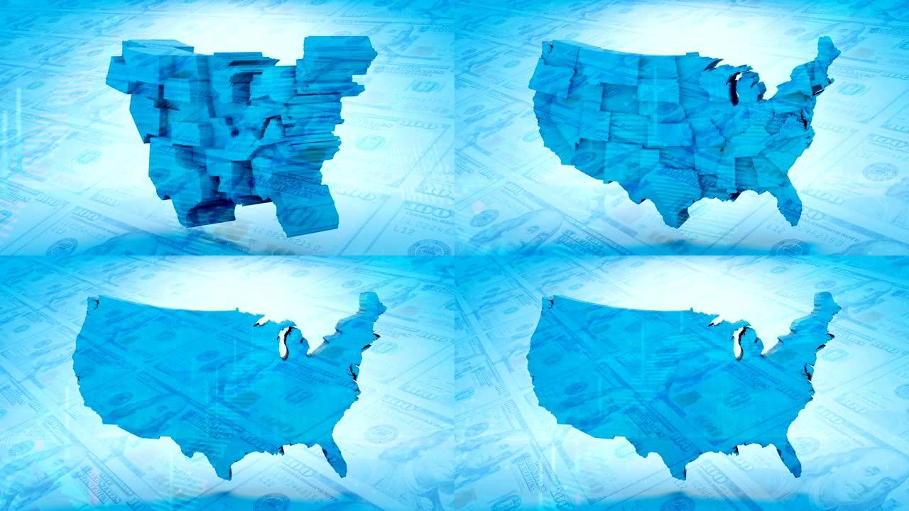 美国地图地域板块模型