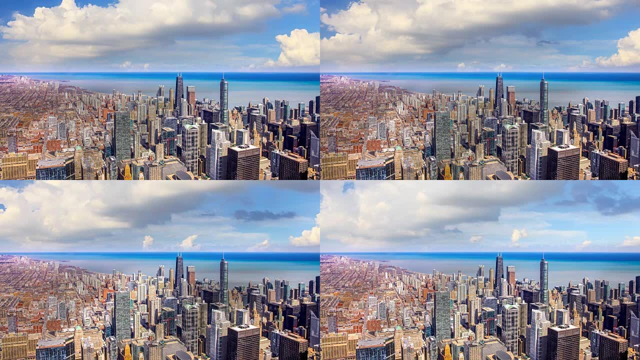 芝加哥的时光倒流海平面海阔天空蓝天白云