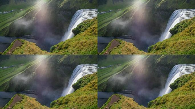 Skogafoss瀑布，冰岛最大，最美丽的瀑布之一