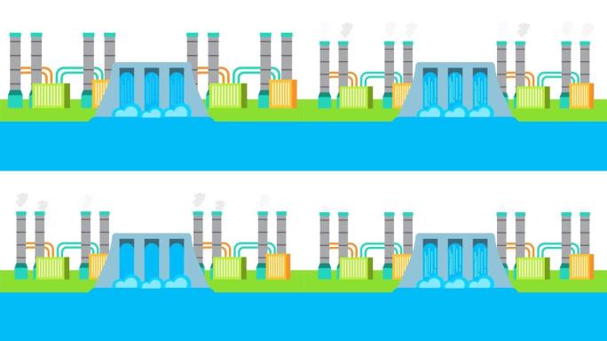 水电大坝生态友好动画