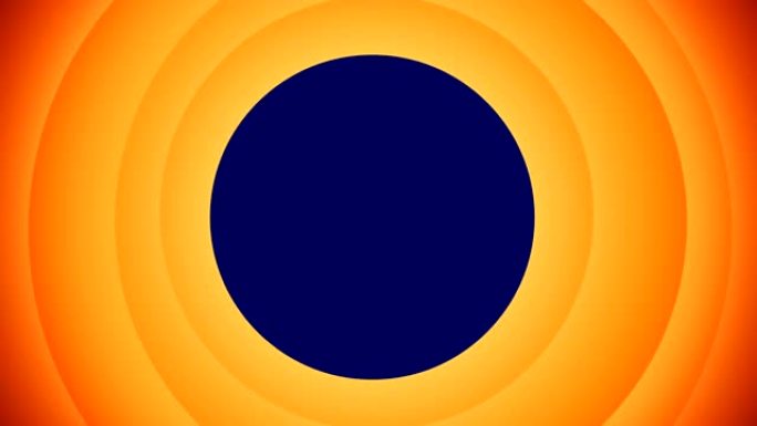 蓝色屏幕上的橙色动画圆形形状，可让您添加任何图像或视频。