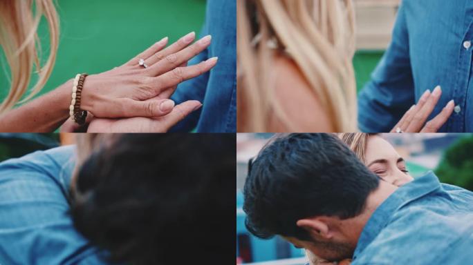 男友在女友的手指上戴戒指