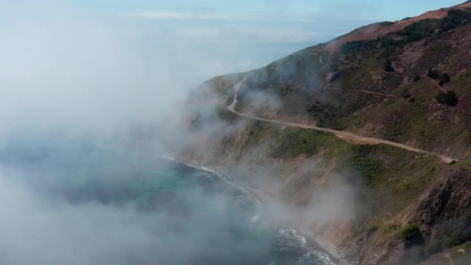 加州大苏尔海岸线鸟瞰图