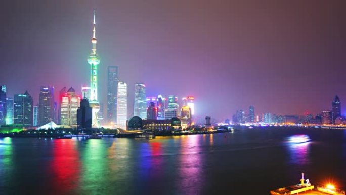 上海商务中心江面江边繁华