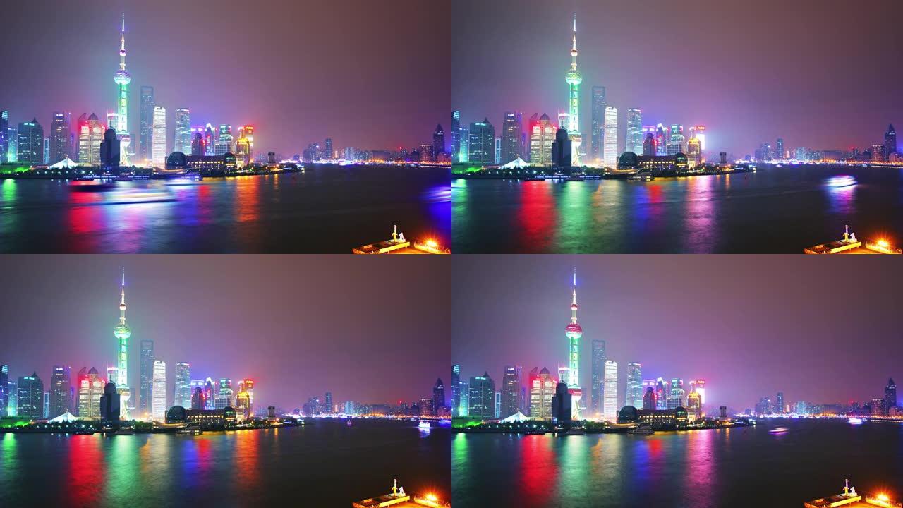 上海商务中心江面江边繁华