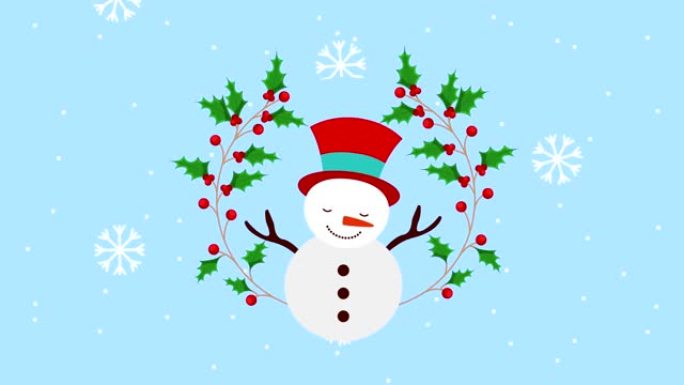 圣诞快乐与雪人动画